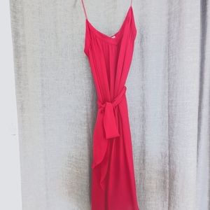 L'agence Fuschia pink silk slip dress